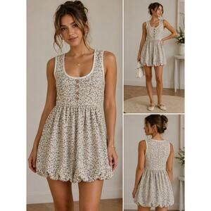Zara Cream Floral Mini Dress